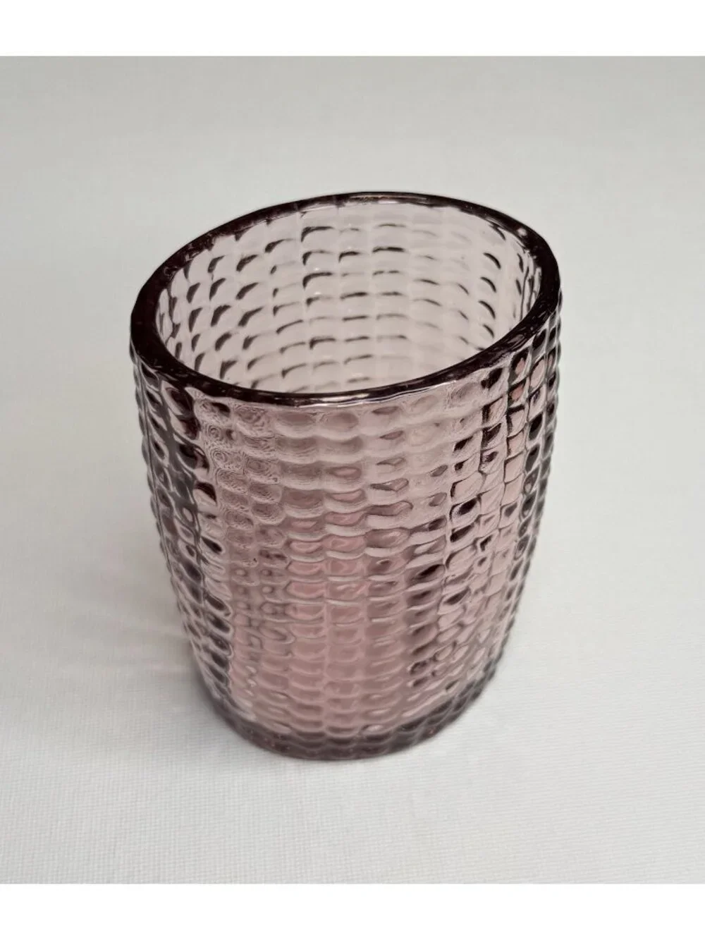 IKEA Purple Hobnail Glass Toothbrush Holder 4” Bubble Glass Bathroom Tumbler Cup